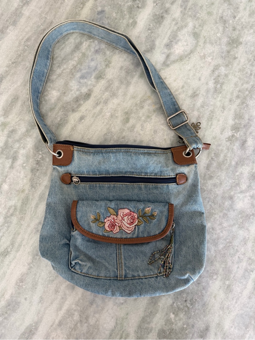 Y2K Embroidered Denim Bag